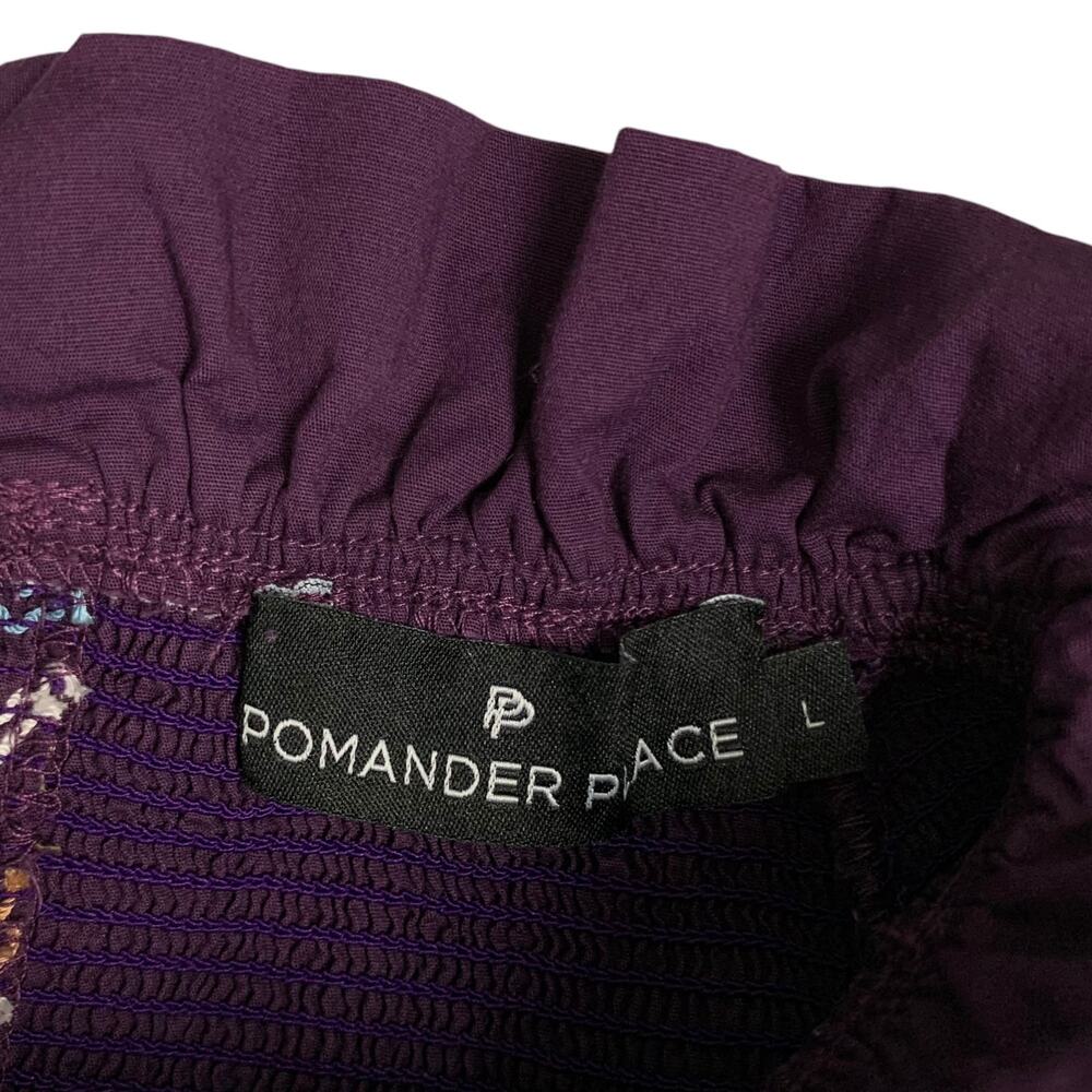 Pomander Place Wrenley Dress Purple Smocked Mini Long Sleeve Women's L - Picture 10 of 11